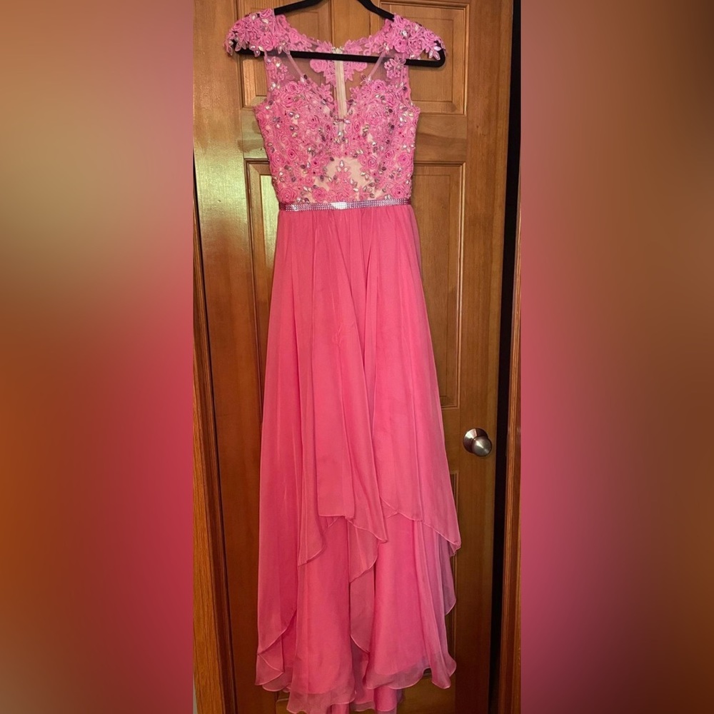 Size 0, pink evening gown